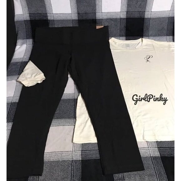 victoria secret PINK leggings OUTFIT WITH LONG SLEEVED CAMPUS TEE SIZE XXL - Picture 6 of 8